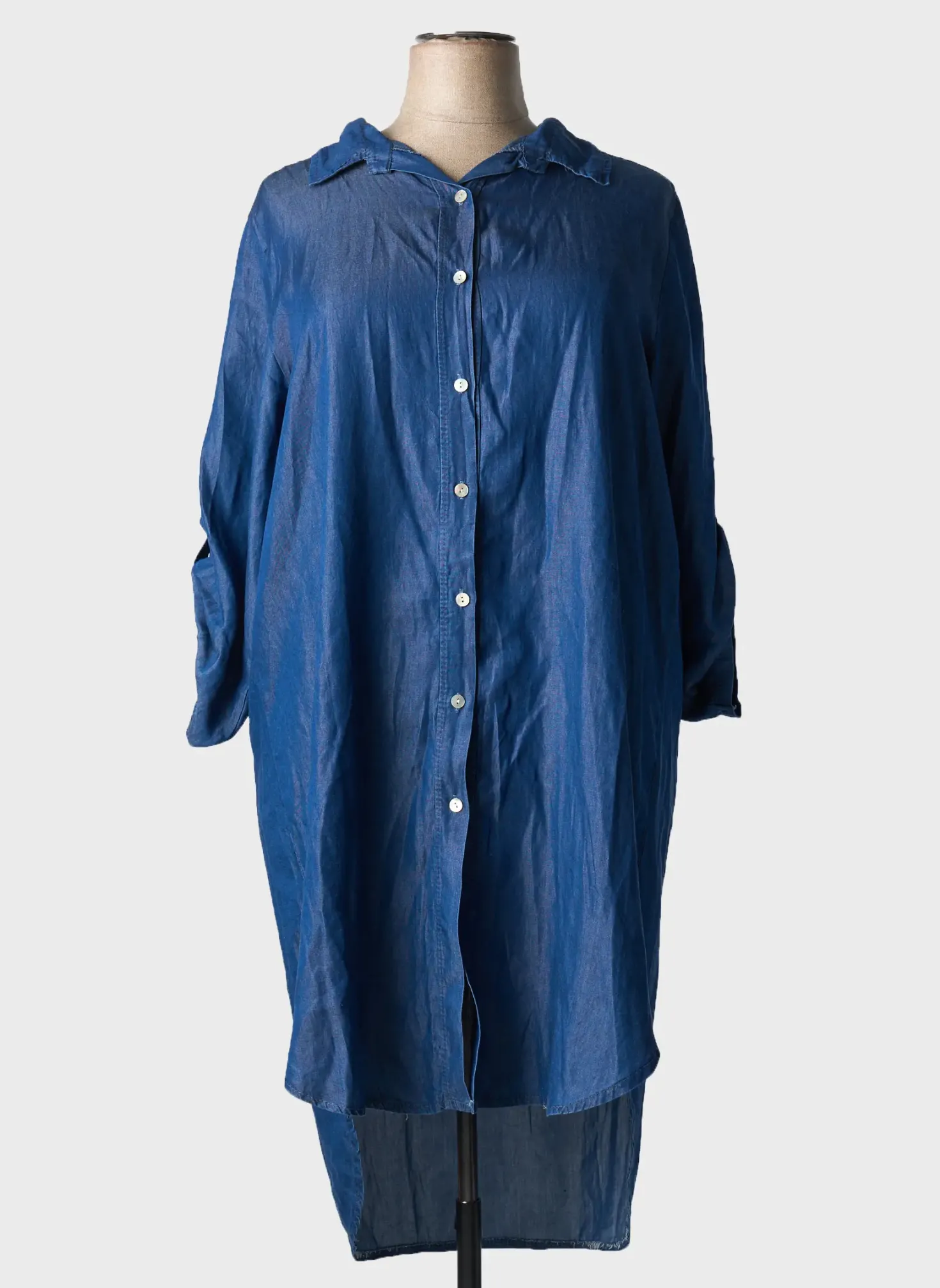 Tunique Manches Longues Made In Italy Bleu