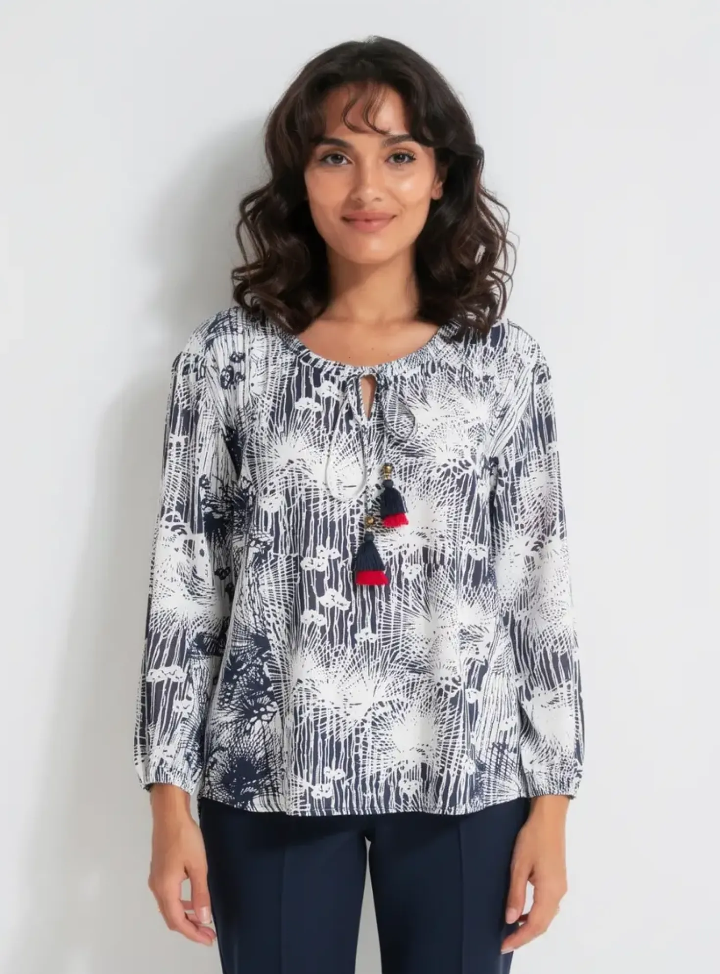 Tunique Manches Longues Orientique Naturally Bleu